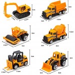 Feleph Mini Excavatrice Set 16pcs Construction Trucks Tracteur Dump Diecast Crane Vehicles Mini Alloy Engineering Model Cars Road Signs Sandbox Toys for Kids